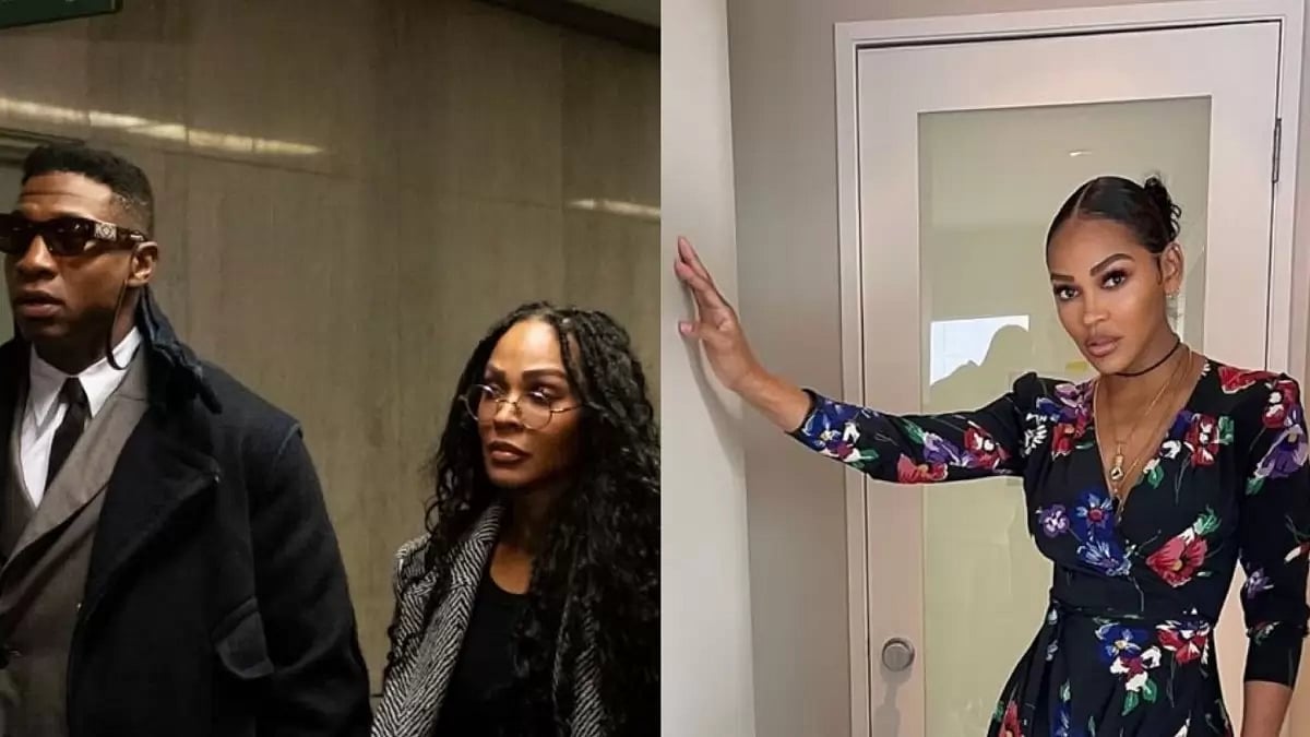 Jonathan Majors with girlfriend Meagan Good