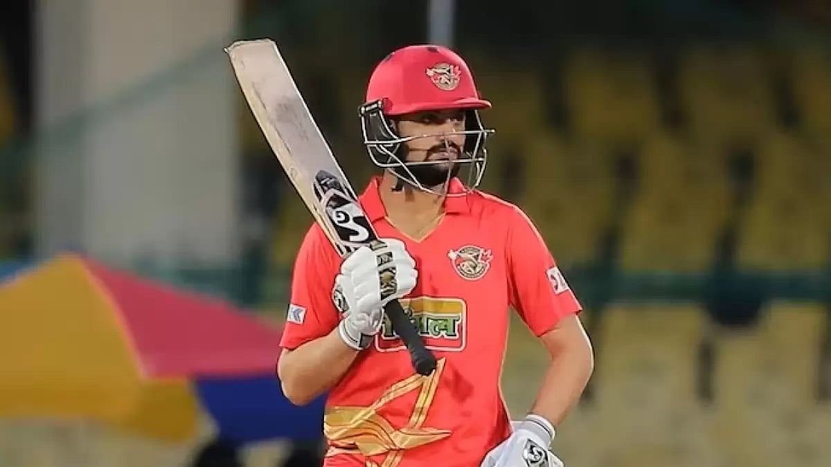 Sameer Rizvi in action during the UP T20 League.