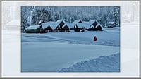 Tourists enjoying at famous Ski resort Gulmarg after snowfall