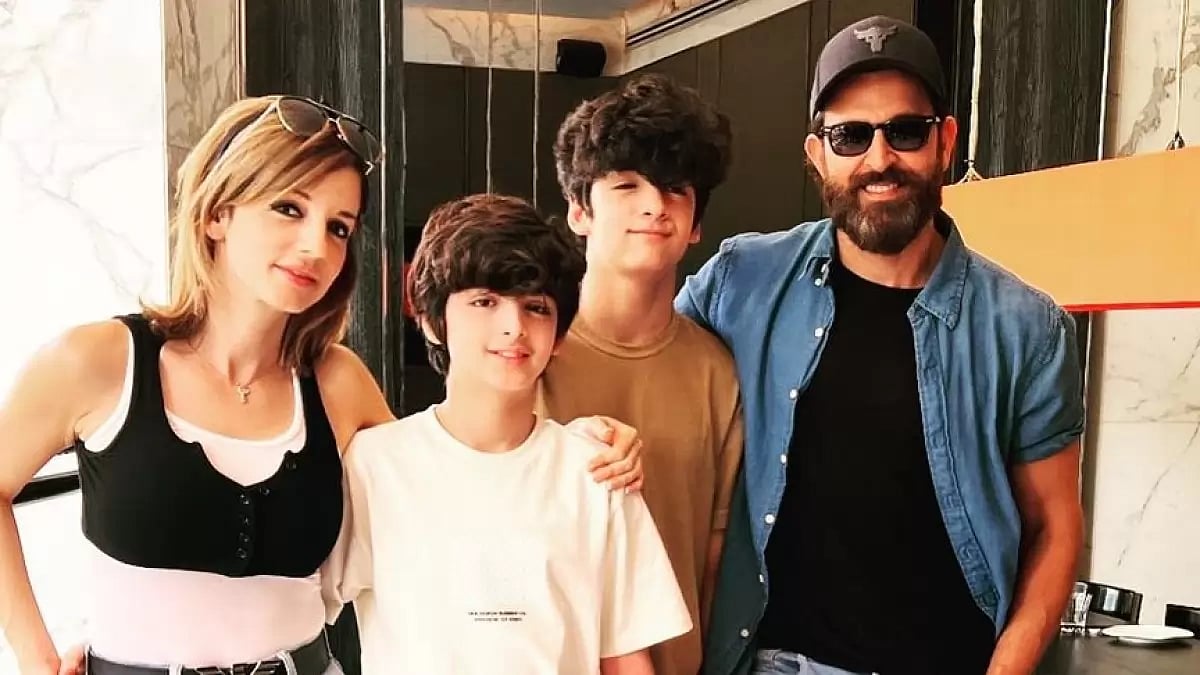 Hrithik Roshan and Sussanne Khan with their children