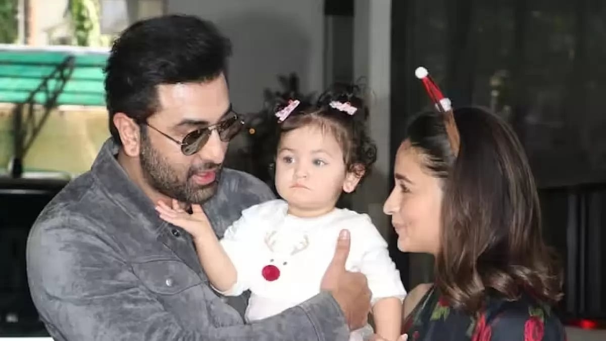 Ranbir Kapoor and Alia Bhatt with daughter Raha
