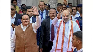 Amit Shah and JP Nadda in Kolkata