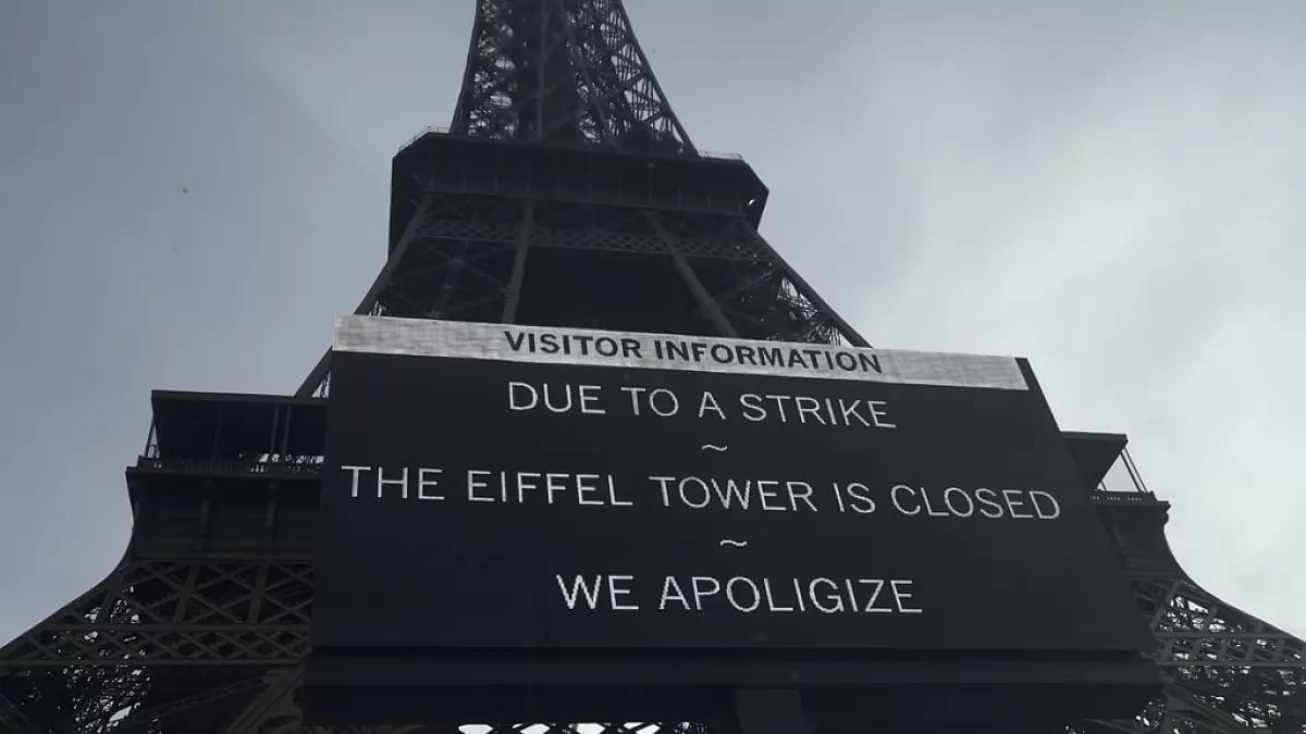 Eiffel Tower closed for visitor's due to strike