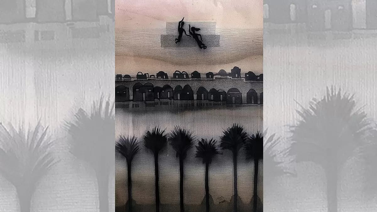 ‘Dream’Artwork by Gazan artist Tayseer Barakat. Educated in Egypt, Barakat moved to Ramallah, where he teaches and creates art. He works in a variety of media and has experimented widely.