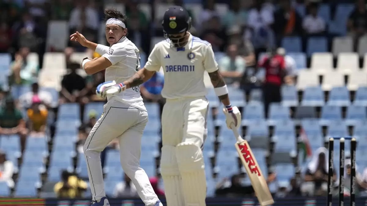 RSA vs IND: South Africa pacer Gerald Coetzee in action against India