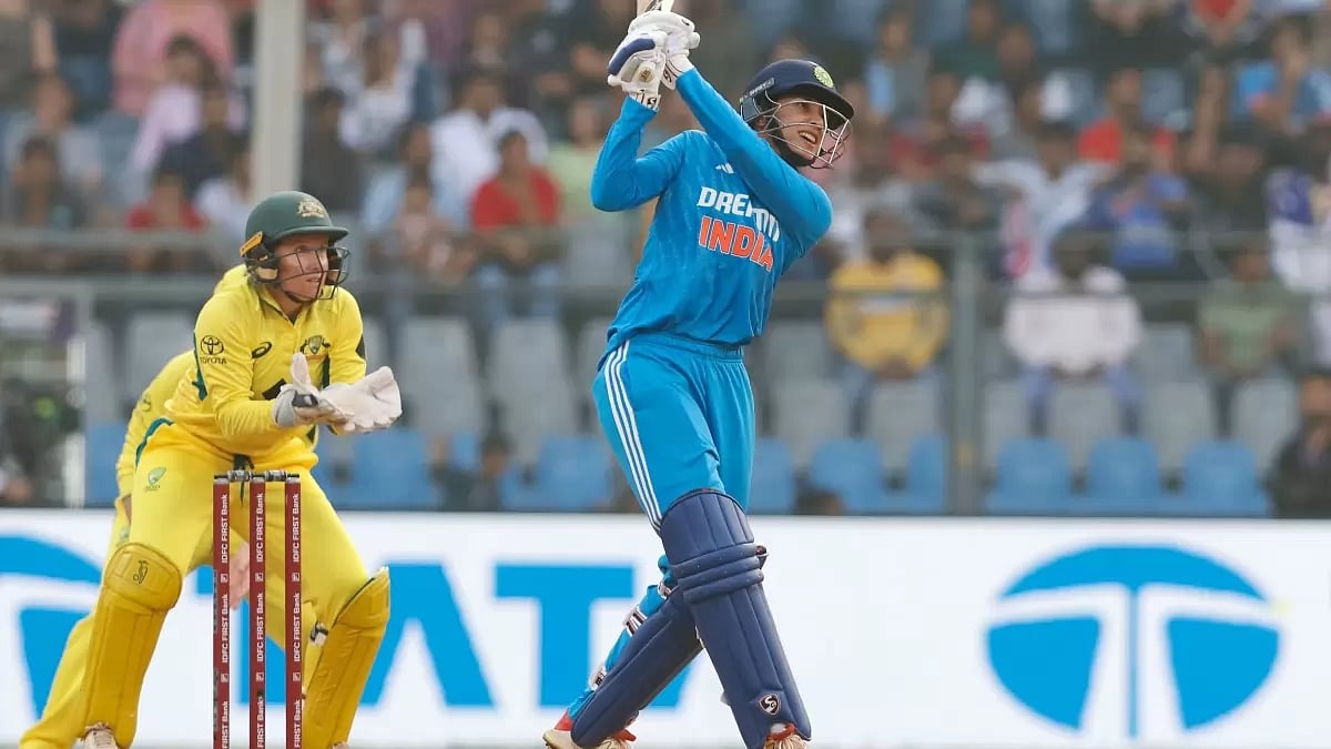 Smriti Mandhana in action during the 2nd ODI against Australia