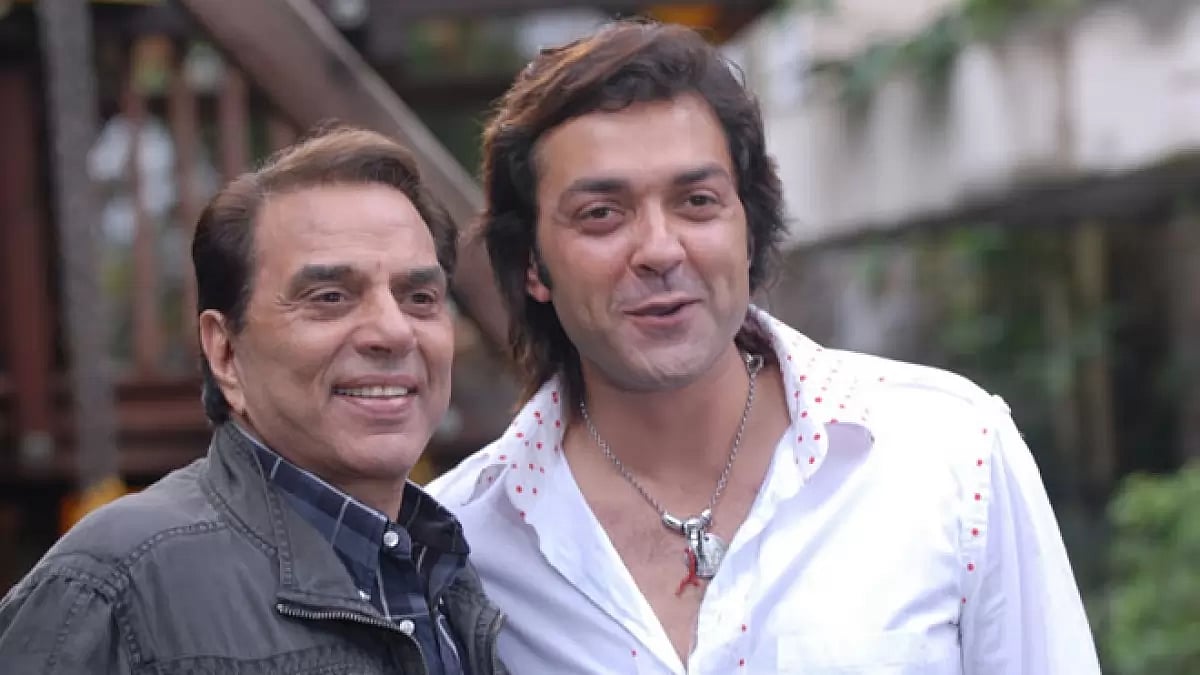 Dharmendra with Bobby Deol