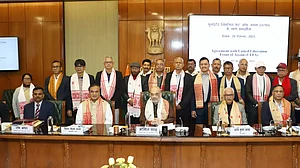 Union Home Minister Amit Shah at the signing of Memorandum of Settlement (MoS) with the United Liberation Front of Assam (ULFA)