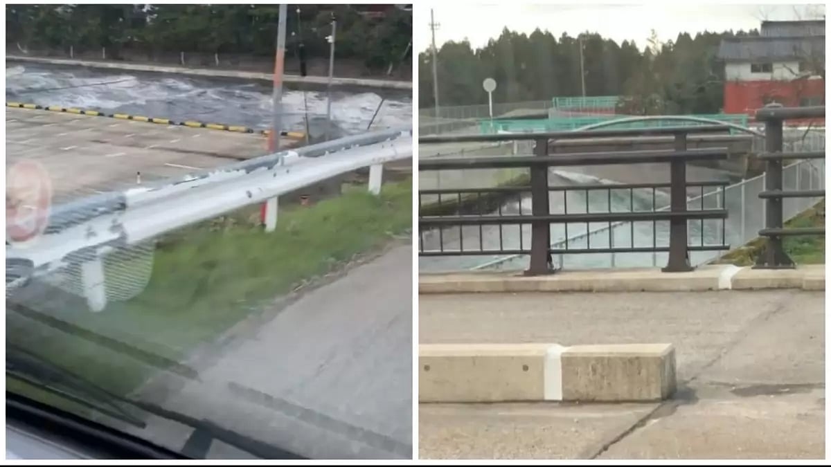 Scary visuals showed rough waves in waterways in some areas of Japan after the earthquake. 
