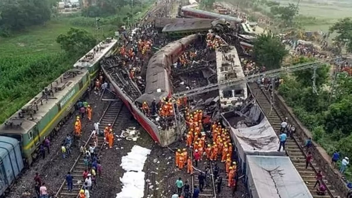 Visual from the devastating Coromandel Express derailment in Odisha's Balasore