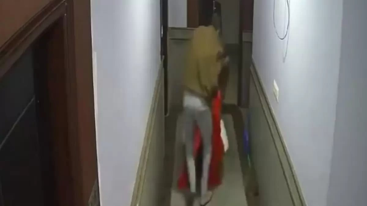 The accused were captured in a CCTV camera taking Divya Pahuja's body, wrapped in a sheet, to their 