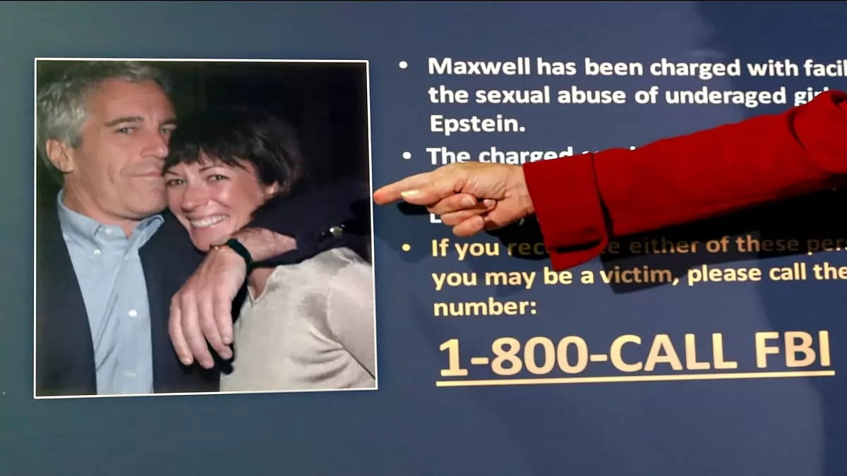 A photo of Jeffrey Epstein and Ghislaine Maxwell