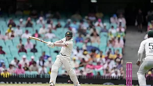 Australia's David Warner in action on day 4 at the SCG