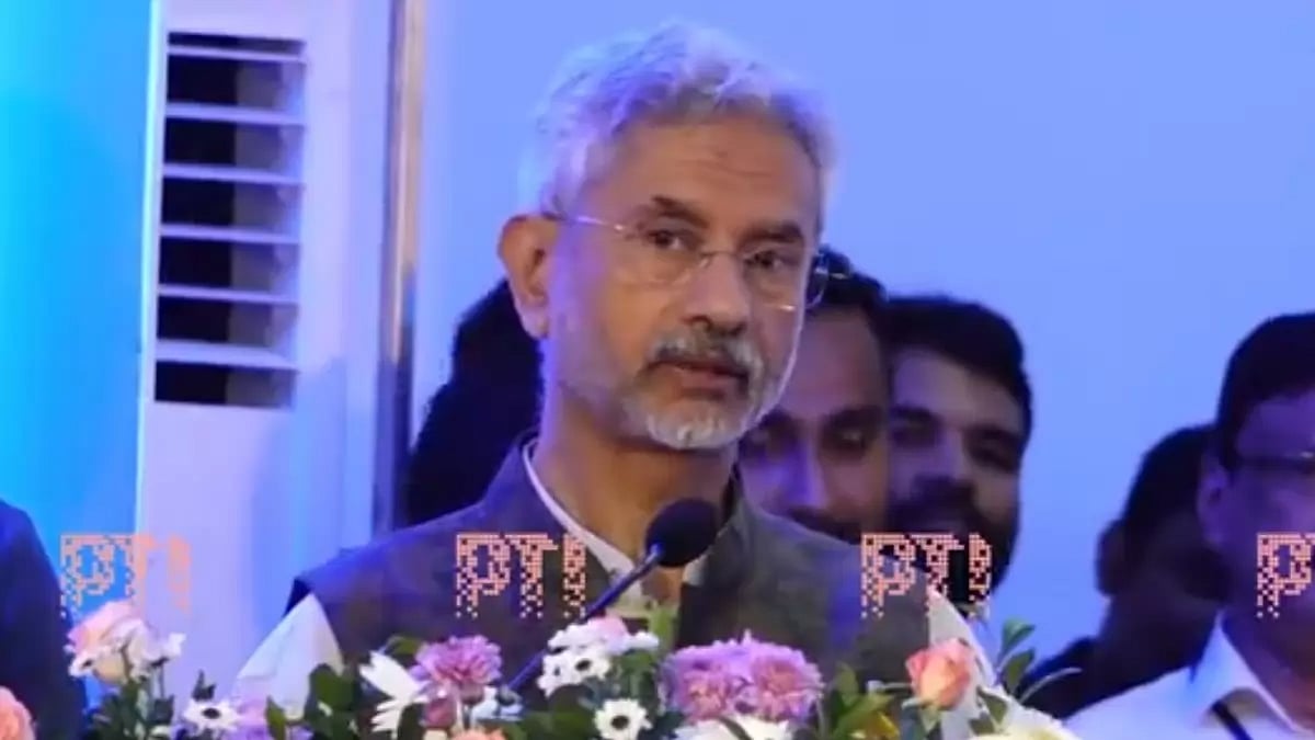 EAM S Jaishankar addresses the Bharat Sankalp Yatra in Thiruvananthapuram, Kerala.
