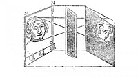 Illustration of the principle of the camera obscura, 1671.