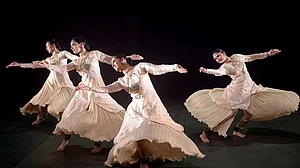 Dancers performing during the Vikram Sarabhai International Arts Festival at Darpana Academy (2021)