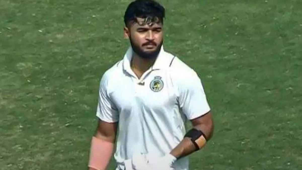 Riyan Parag during his knock in the Ranji Trophy match - null
