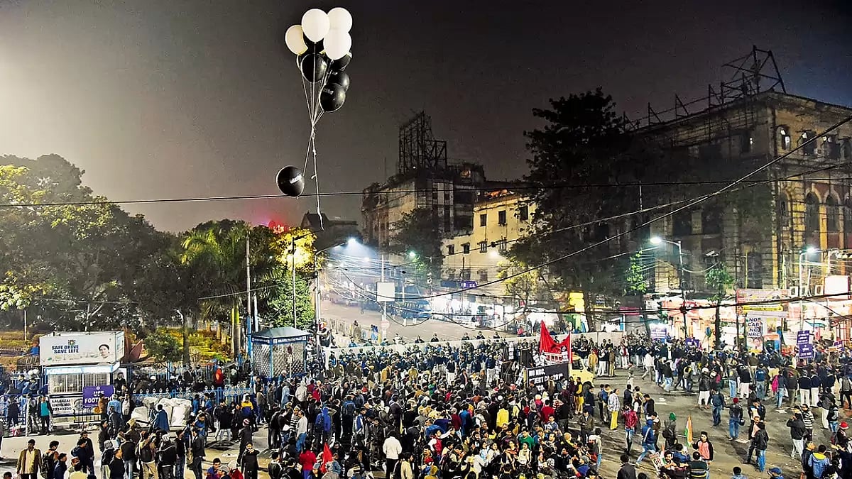 A protest in 2020 at Esplanade, Kolkata by the Left Front against NRC