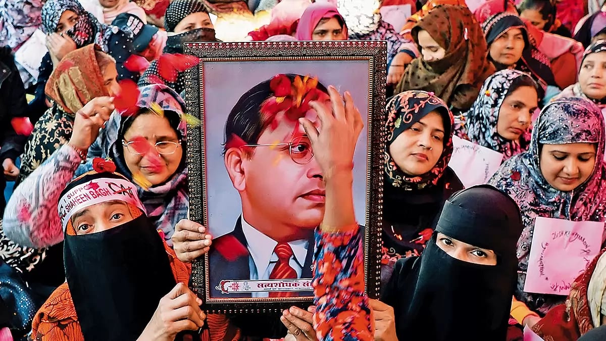 Muslim women stage a protest against CAA and NRC at Shaheen Bagh in New Delhi in 2022 - null