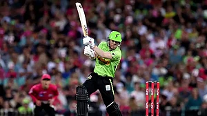 File photo of Australian cricketer David Warner in action for Sydney Thunder in the Big Bash League.