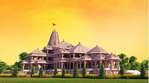 A depiction of under-construction Ram Mandir at Ayodhya