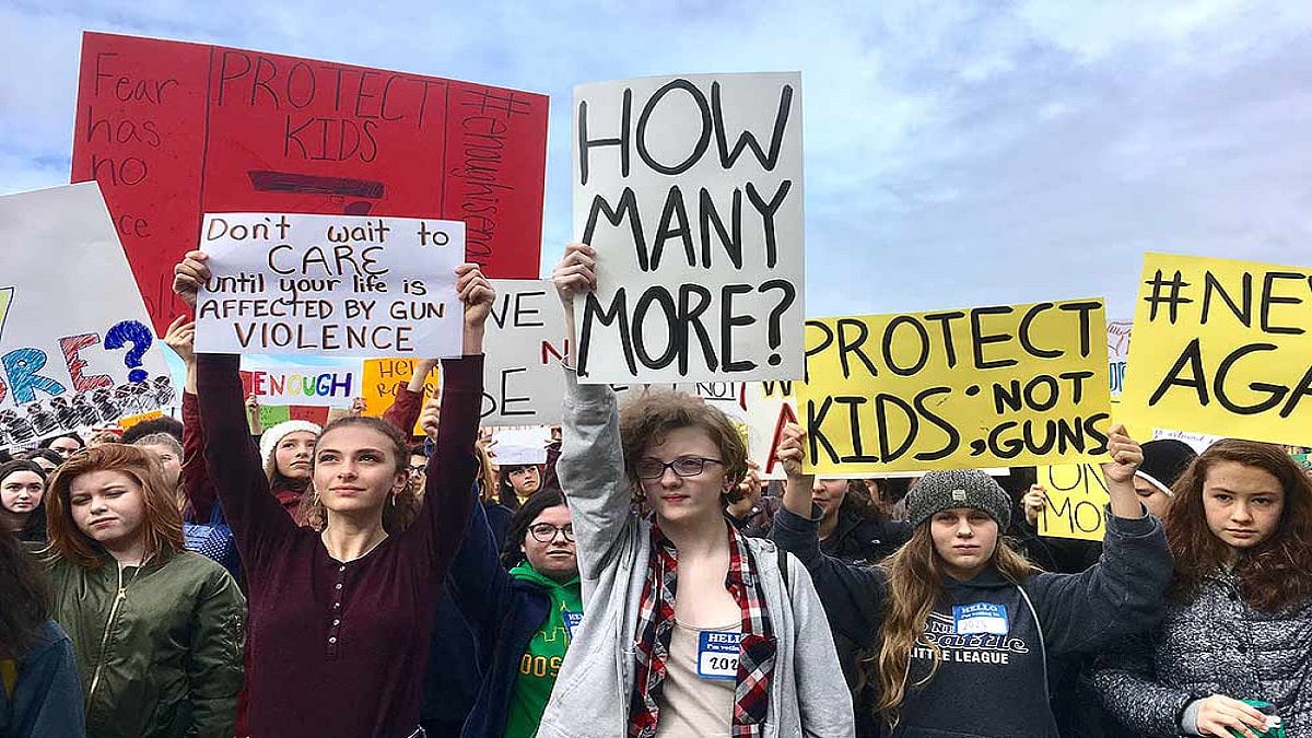 Students Protest Against Gun Violence In US
