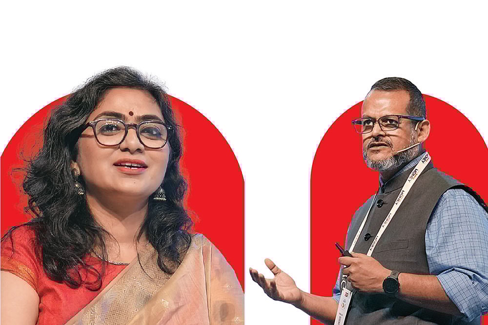 (Left to right) Nidhi Sinha, Editor, Outlook Money; Indranil Roy, CEO, Outlook Group