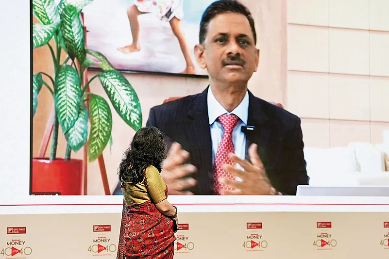V. Vaidyanathan, MD & CEO, IDFC FIRST Bank during his virtual address to the gathering at the expo in New Delhi
