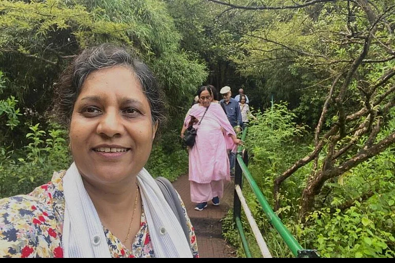 Hannah J. during her trip in Kaas Plateau, Maharashtra - null