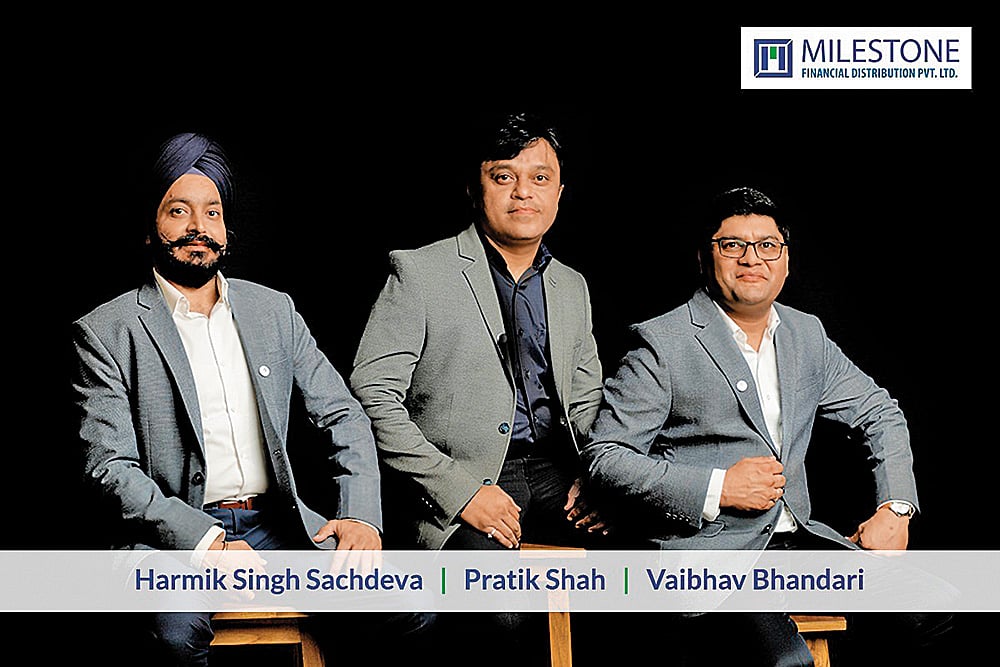 Harmik Singh Sachdeva, Pratik Shah & Vaibhav Bhandari, Partners, Milestone Financial Distrbution Pvt Ltd