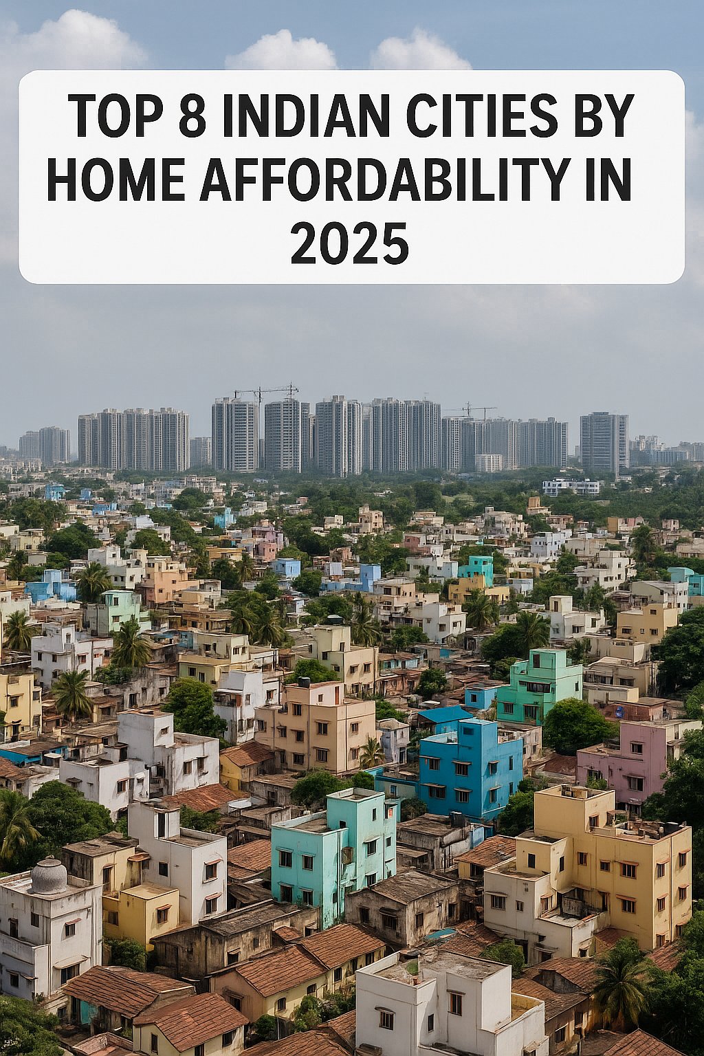 Image Created Using AI : Top 8 Indian Cities by Home Affordability in 2025: Knight Frank Report