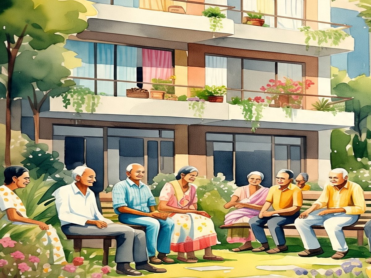 AI-Generated : Senior living societies offer amenities including medical facilities keeping in mind elderly issues 