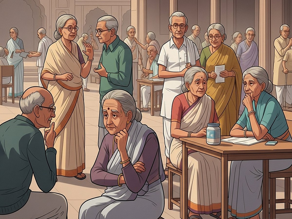 AI-Generated : HelpAge India Report 2025 shows elders awareness around government pension and other scheme but ignorance about legal services, helpline numbers, and digital technology