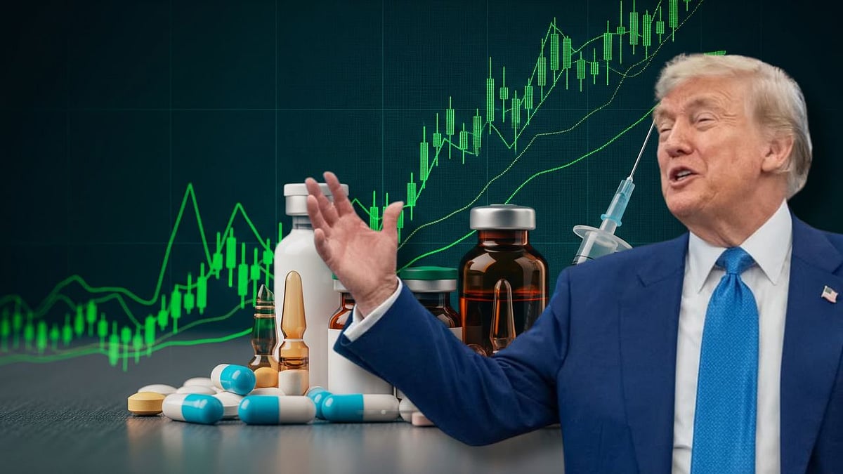 Gemini AI, Instagram/@whitehouse : Despite Trump’s harsh tone, the Nifty Pharma index surged by as much as 0.46 per cent during the session. (AI-generated)
