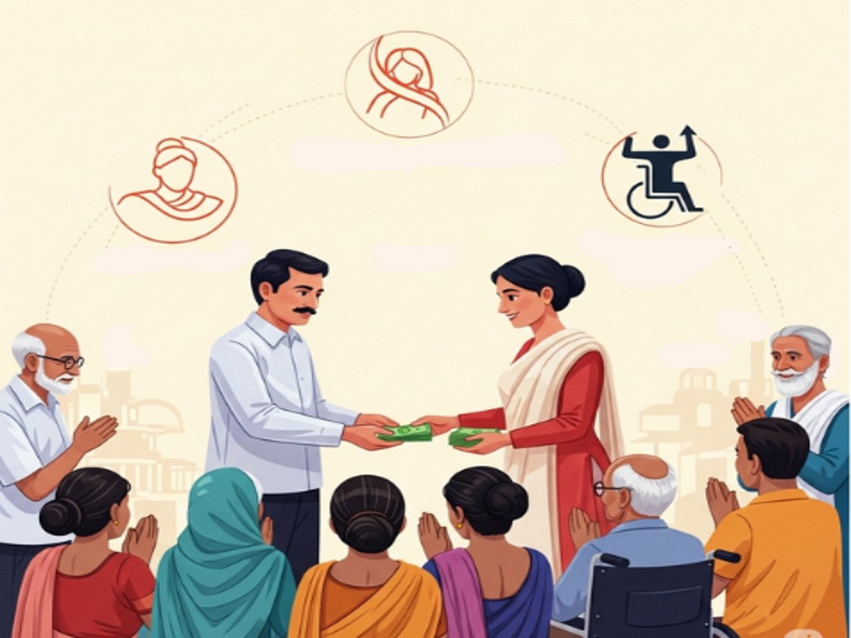 AI-generated : Bihar government disburses old age pension, widow pension, and pension for differently-abled beneficiaries