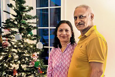 Sunil Kumar with his wife