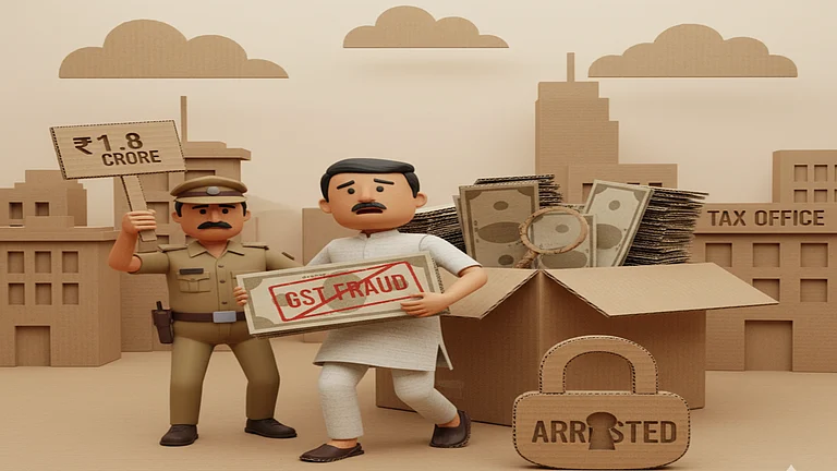 Noida man arrested for GST fraud claiming Rs 1.8 crore ITC - AI Generated