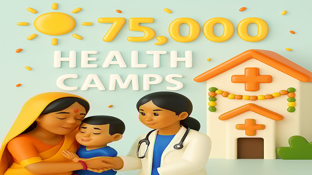 Modi launches 75,000 health camps for women and children on 75th birthday - AI Generated