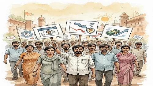 AI Generated : Trade unions urge the government to hike the minimum pension, restore OPS, and stop the PSU privatisation