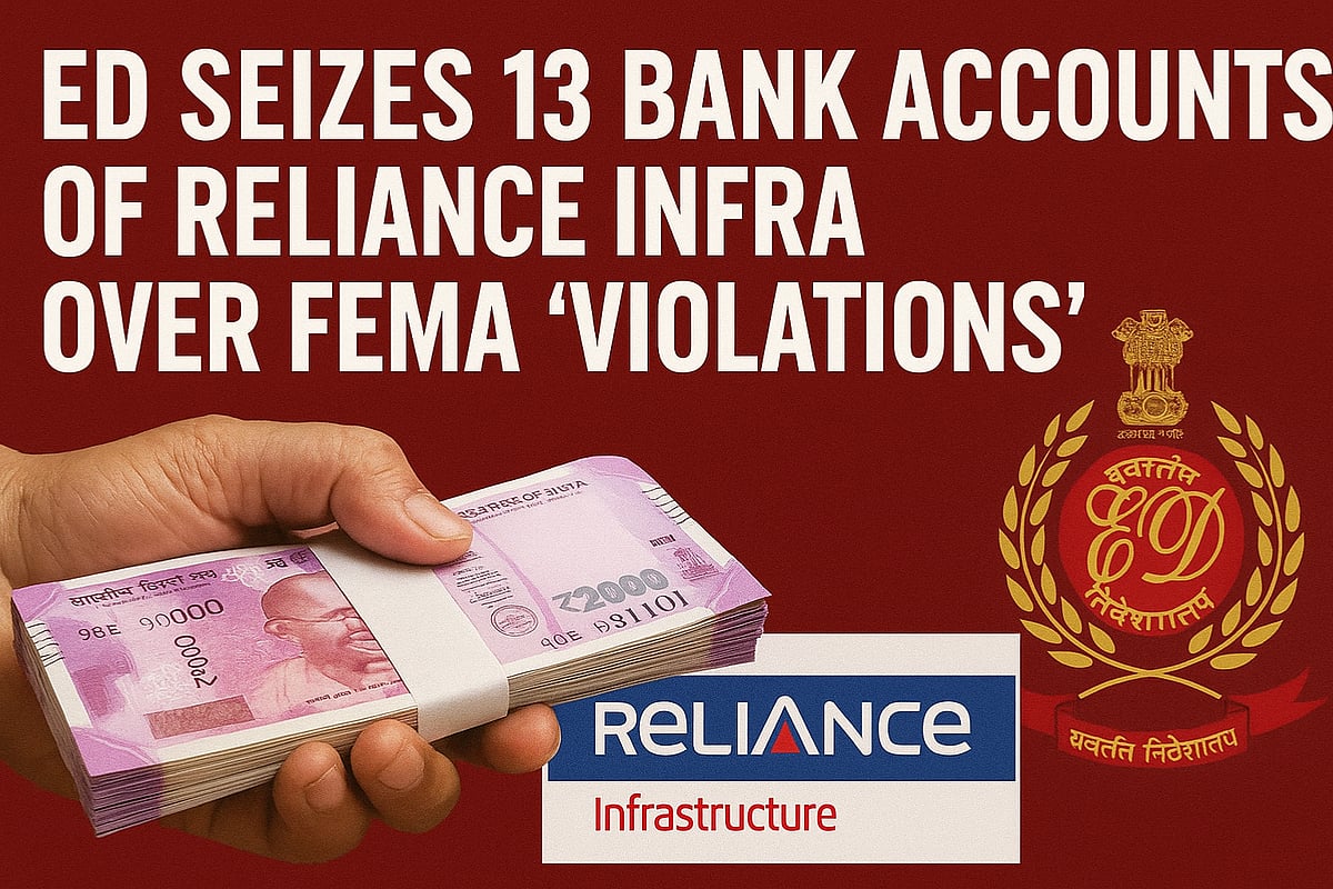 ED seizes R-Infra bank accounts - AI Generated
