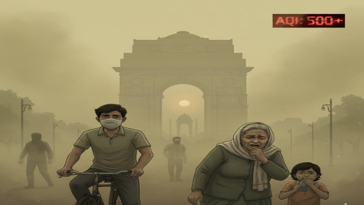 Air pollution in Delhi crosses hazardous level - AI generated
