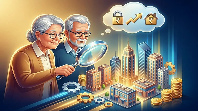 Senior reviewing REIT investment portfolio - AI Generated