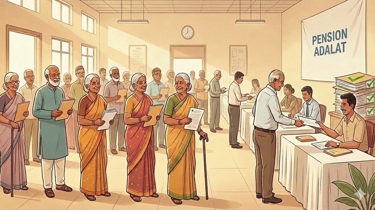 Officials addressing grievances at pension adalat - AI Generated