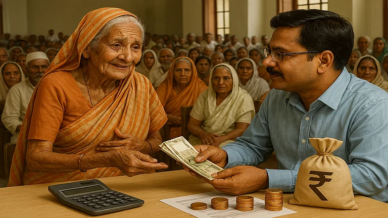 Old Age Pension scheme beneficiaries in Uttar Pradesh - AI Generated