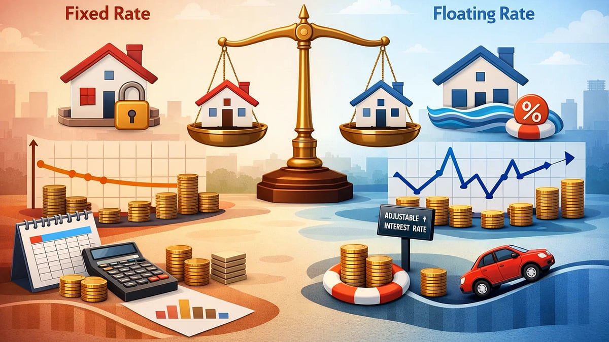 Fixed vs Floating Home Loan Rates (AI Image) - null