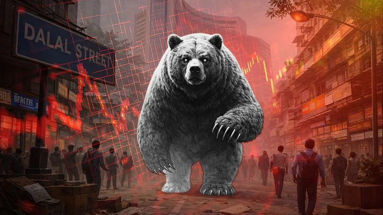 Sensex, Nifty 50 fall for third straight session amid a broad-based selling. (AI-generated) - ChatGPT