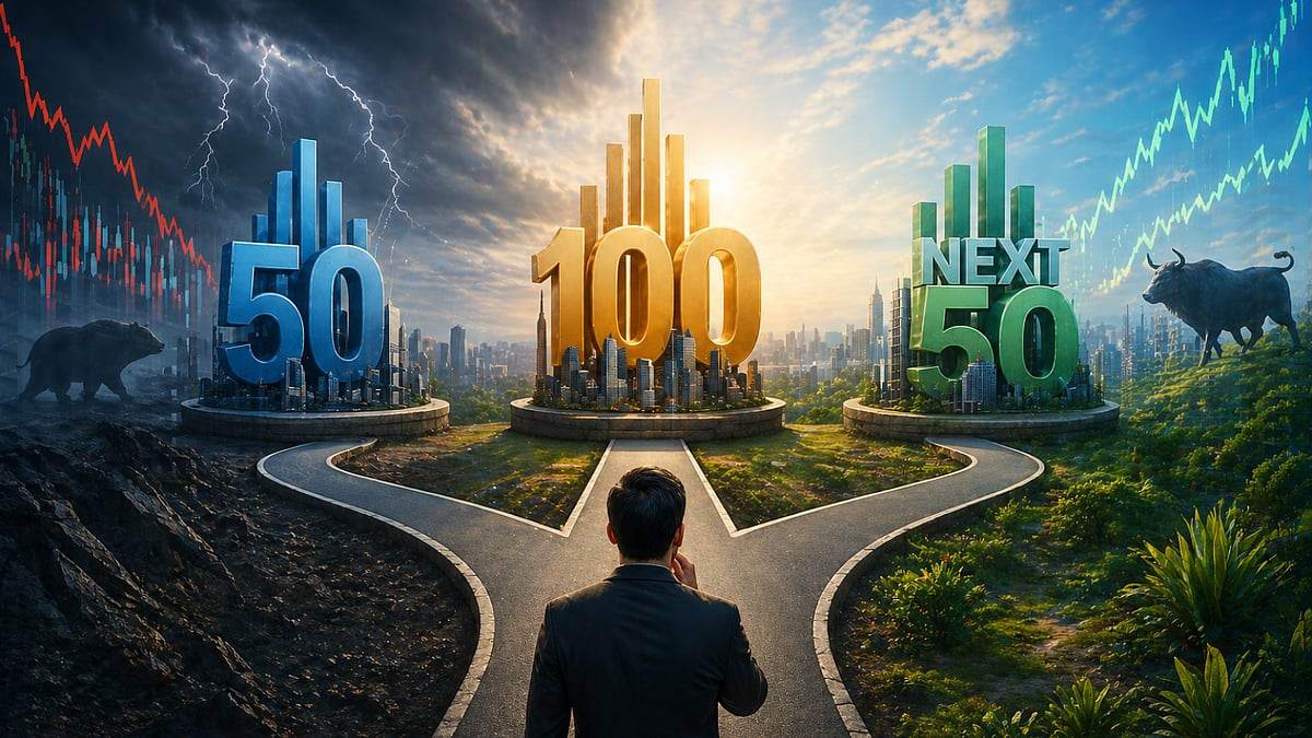 Nifty 50 vs Nifty 100 vs Nifty Next 50 (AI Image)