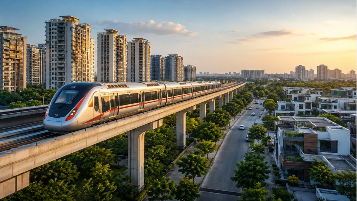AI Image : Projects are increasingly being planned closer to RRTS stations, often within a couple of kilometres.