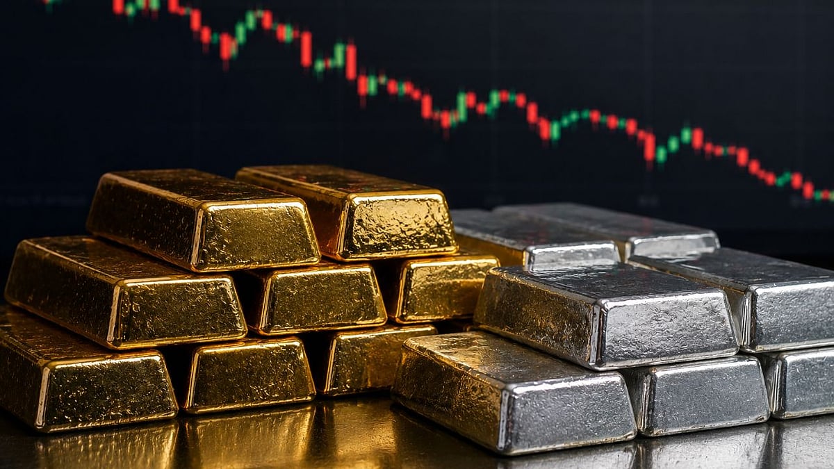 ChatGPT : Gold and silver prices declined after fresh US strikes on Iran pushed crude oil prices and the US dollar higher. (AI-generated)