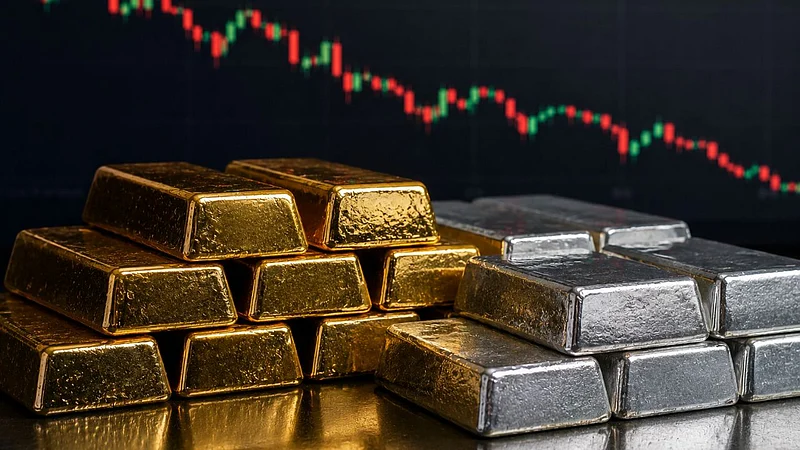 ChatGPT : Gold and silver prices declined after fresh US strikes on Iran pushed crude oil prices and the US dollar higher. (AI-generated)